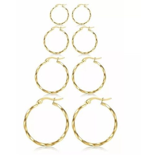 9ct gold filled twisted - twisted, hoop