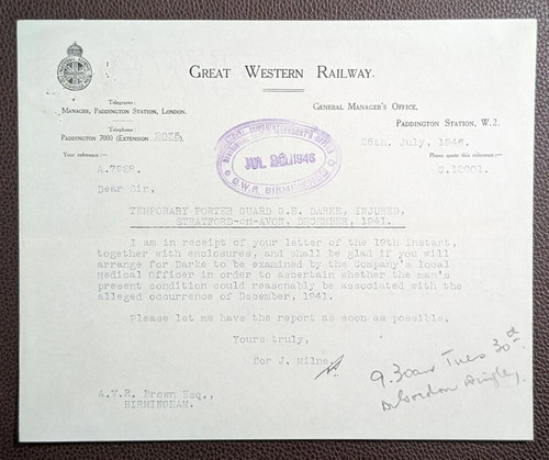 1946 gwr paddington station - gwr,