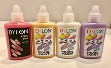 DYLON 3D FABRIC CLOTHES CRAFT PAINT SET OF 4 PEARL COLOURS!