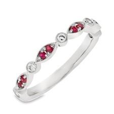 Ladies 18ct White Gold Ruby &