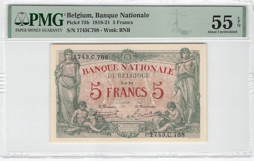 Belgium francs 1921 75b - 5, p-75b