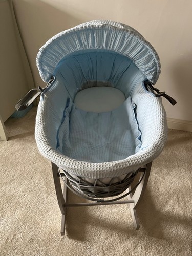 Blue and grey wicker baby - blue,