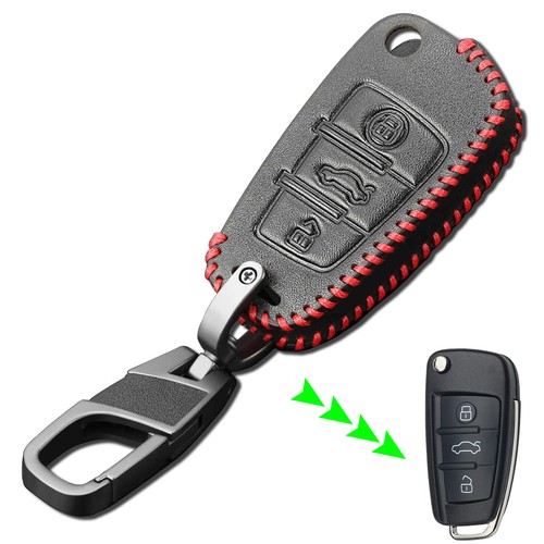 Leather car key shell case - leather,