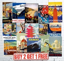 Vintage Travel & Railway Retro Popular Posters Holiday Wall Art Prints A4/A3