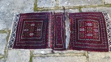 Vintage Middle Eastern Wool Camel Saddlebag Rug Afghan Handmade Reds 