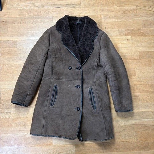 Vintage brown real sheepskin - real,