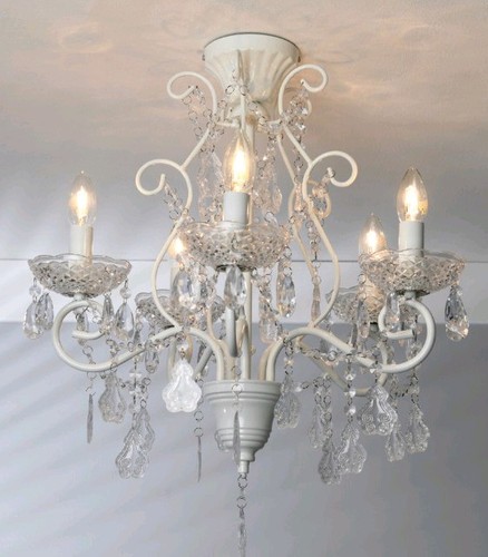 Antiqued chandelier white - antiqued,
