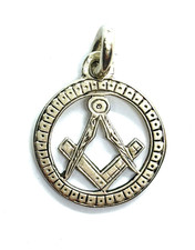 Antique 1896 Victorian Chester Sterling Silver Masonic Pendant or Fob