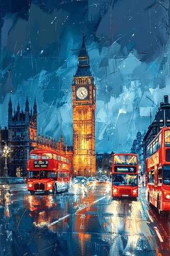 London big ben - red, bus