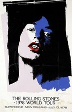 Vintage 1978 Rolling Stones New Orleans Superdome Concert Poster  A3 Print