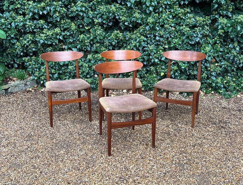 Set four mid century teak - four,