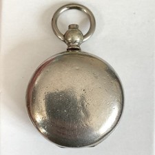 Antique Full Sovereign Case Silver Plated Coin Holder Fob Round 30 mm