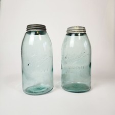 Ball Mason Jars Vintage Tall Blue Zinc Lid Half Gallon Mason Jar Farmhouse Decor