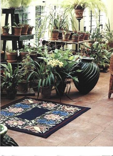 Flower border cushion rug - cushion, beth