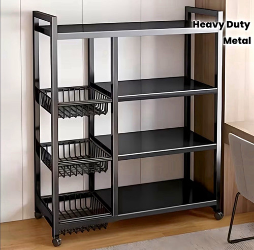 Black metal kitchen - black, trolley