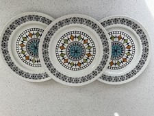 Kathie Winkle Broadhurst Ironstone Roulette Dinner Plate 9.5/8"  x3 