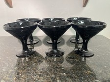 Vintage Black Glass Dessert