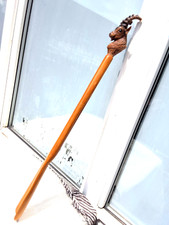 LONG VINTAGE WOOD & PLASTIC GOAT HEAD HANDLE SHOE HORN