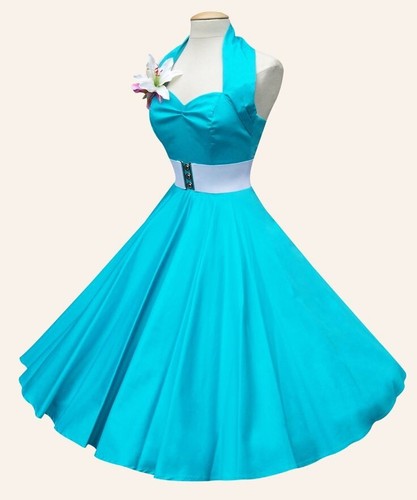 1950s halterneck turquoise - 1950s,