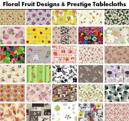 Floral fruit tablecloth - floral,