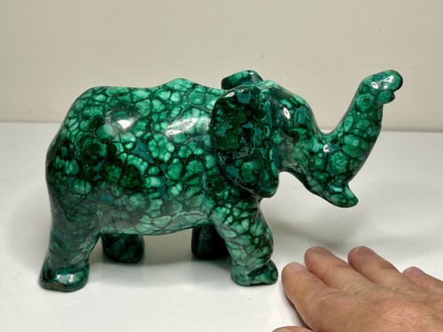 Large malachite elephant - malachite,