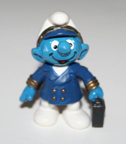 Schleich pilot smurf figure - -,