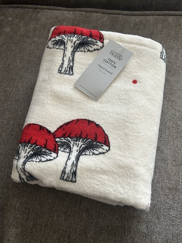 Cream red toadstool cotton - red,