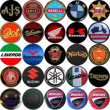 MOTORCYCLE, VINTAGE MOTORBIKE, SCOOTER Badges Fridge Magnets