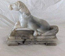 Vintage Soapstone Oriental Horse Figure