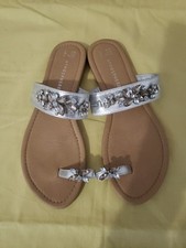 Atmosphere Women's Sandals Size 5. Toe Strap . Embellished Jewels. Base Silver