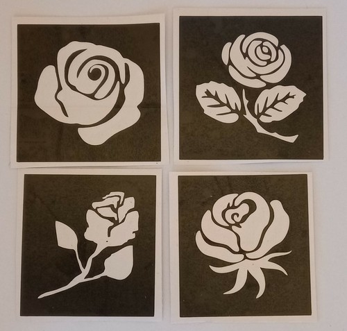 Roses flower stencil - roses,