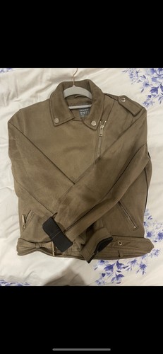 Faux suede biker - jacket, size