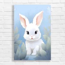 Adorable White Rabbit Canvas