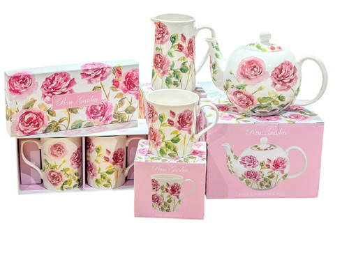 Rose garden tea cups mug - rose,
