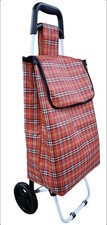 Shopping trolley 2 Wheels 35 Litre with thermal lining Red Tartan 