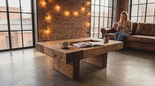 Reclaimed wood rustic coffee - reclaimed,