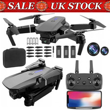 4K HD Drone Dual Camera WIFI FPV Foldable 3 Batteries Selfie RC Quadcopter + Bag