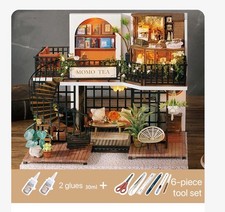 Toy /Dolls Forest Houses /kid &adult gift,Tea Room ,LED Light ,DIY,Jigsaw Puzzle