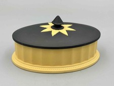 Wedgwood Jasperware Black & Cane Yellow Library Collection Oval Column Box