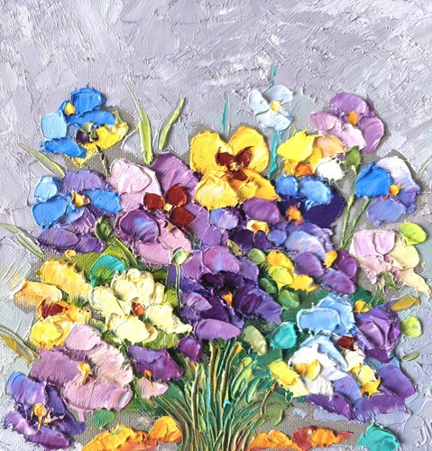 Flower oil painting original - oil,