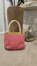 RADLEY LEATHER MINI HANDBAG COLORS STRIPED HANDLES EXCELLENT CONDITION