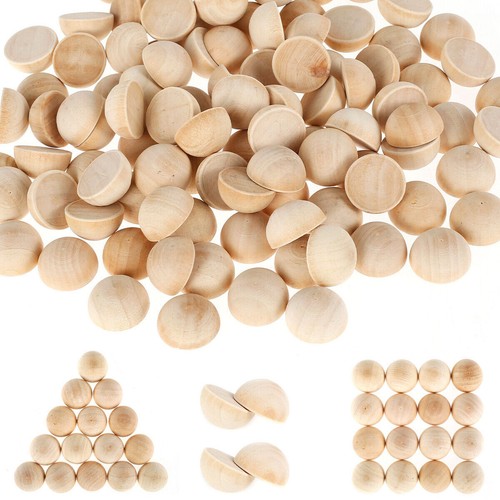 Half wooden beads - beads, unfinished