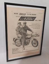 Framed 1960 original magazine advert ariel arrow 250cc twin 8x10"