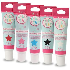 Writing Icing Tube CAKE STAR CULPITT Ready to Use Piping White Black Pink Blue