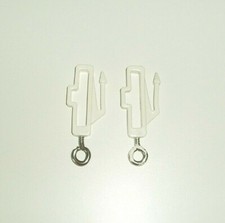 CURTAIN TRACK / RAIL BRACKETS / END STOPS x 2pcs WHITE PLASTIC SPARE PARTS (C)