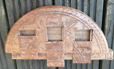 African/Indian? carved wooden secret drawer half moon charming trinket box