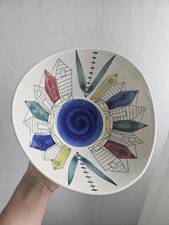 Rare Inger Waage Stavengerflint handpainted Bowl NORWAY Rare 1950's Kirchen