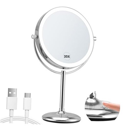 Large lighted makeup mirror - 9",