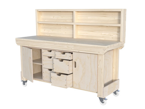 Wooden tool storage bench - wooden,