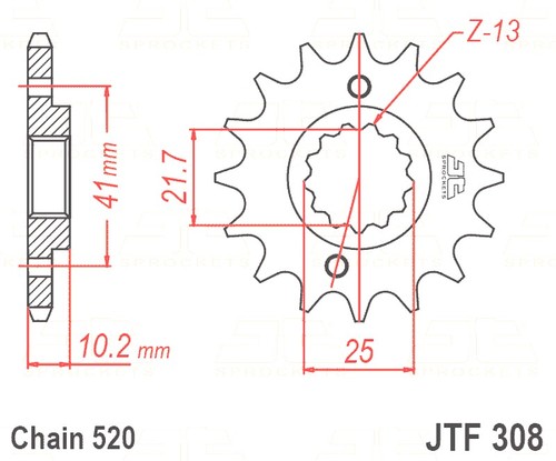 Sprocket front 520 - sprocket, 14/520